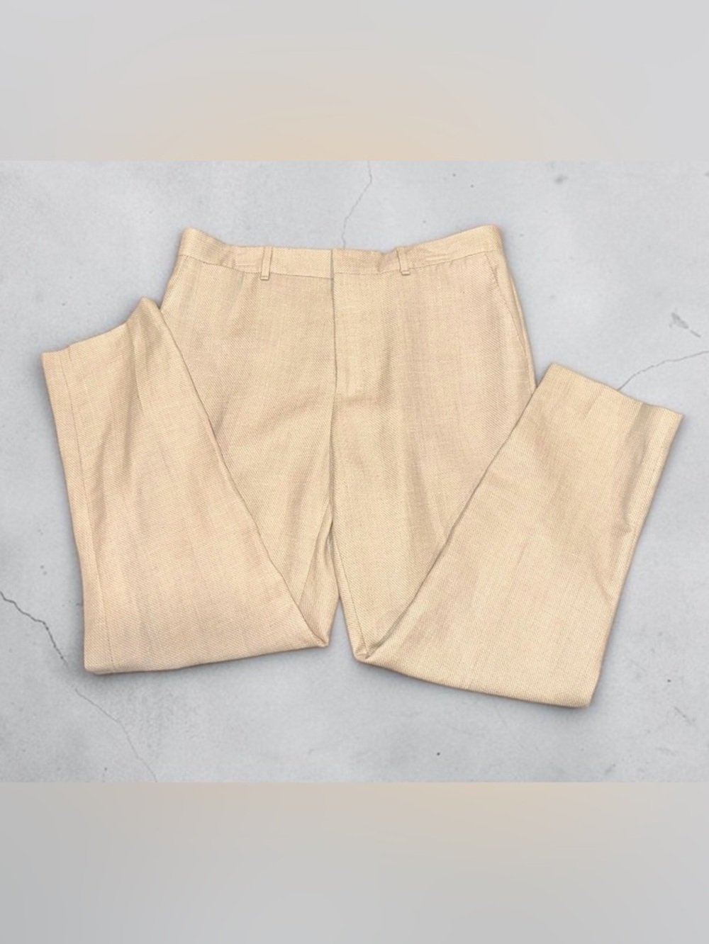 Rag & Bone New York Wool / Linen Trousers Mens Beige Luxury Dress Pants Sz 34